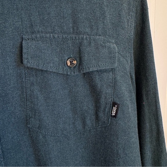 Vans Men’s Classic Fit Green Button Up Long Sleeve Size Medium - Picture 5 of 11